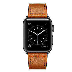 Wewoo Pour Apple Watch 3/2/1 Génération 38 mm Bracelet en cuir à boucle universelle marron