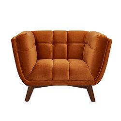 Rendez Vous Deco Fauteuil Mona en velours orange curcuma 