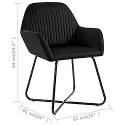 vidaXL Chaises à manger lot de 4 Noir Velours pas cher