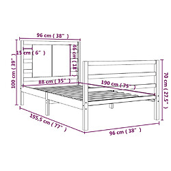 Acheter vidaXL Cadre de lit sans matelas blanc 90x190 cm bois de pin massif