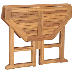 Acheter vidaXL Table à dîner pliable de jardin Ø90x75 cm Bois de teck solide