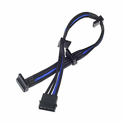 SilverStone 4 pôles Molex à 4x SATA, 300mm - noir/bleu