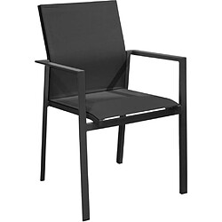 Proloisirs Fauteuil de jardin empilable Delia graphite, noir.