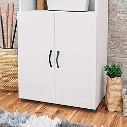 Avis Armoire Multifonction Catter House Atenas 143 de 60x32x143 cm avec 2 Étagères, 2 Portes Inférieures et de Couleur Blanche