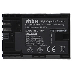 vhbw Batterie compatible avec Canon EOS 80D, 6D Mark II, 70D, 7D Mark II, 6D, 7D, 60Da, 60D appareil photo, reflex numérique (1600mAh, 7,2V, Li-ion)