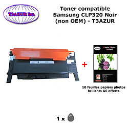 Toner générique CLP-320 Bk pour Samsung CLX 3180 3185 3185FN 3185FW 3185N Noir imprimante+ 10f A6 brillantes -T3AZUR 