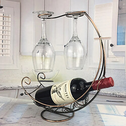 Wewoo Rangement de Cuisine Porte-bouteilles vin bateau pirate suspendus porte-verre à en métal européen créatif bar porte-support pour bouteille simple (Bronze)