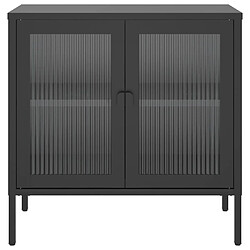 Acheter vidaXL Buffet noir 70x35x70 cm verre et acier