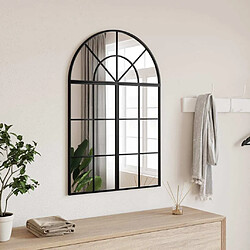 vidaXL Miroir mural noir 60x90 cm arche fer 