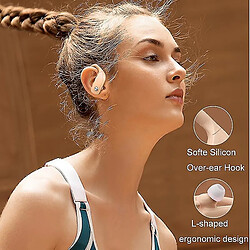 Universal Bouchons d'oreilles sans fil Bluetooth pour le sport Véritable casque stéréo sans fil casque basse (beige)