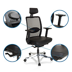 Avis Chaise de bureau / Siège pivotant SENATOR PRO Tissu maille / Cuir Noir hjh OFFICE