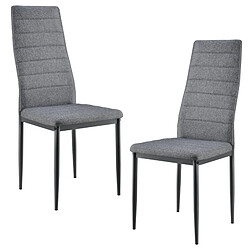 Helloshop26 Lot de 2 chaises de salle à manger siège de cuisine rembourré acier et polyester 96 cm gris 03_0002775