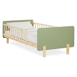 Homestyle4U Lit à barreaux 90x200 vert sommier