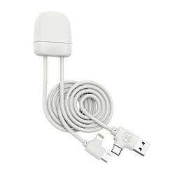 XOOPAR Câble 4 en 1 Ice-C Ecoresponsable USB A, USB C / USB C, Lightning 1m Blanc 