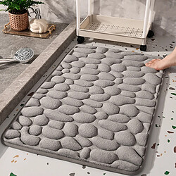 LUUCOZK Tapis de bain antidérapants absorbants à séchage rapide, tapis de décoration de salle de bain, nouveau gris-50 x 80cm 