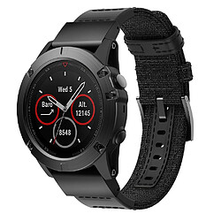 Wewoo Bracelet pour montre connectée en cuir et Garmin Fenix5x Plus Fenix3taille du 150 + 110 mm noir