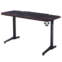 Pegane Table de jeu / bureau de jeu en métal coloris noir - Longueur 140 x Hauteur 75 x Profondeur 65 cm 