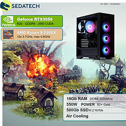 Sedatech PC Gamer • AMD Ryzen 9 5900X • RTX3050 • 16Go RAM • 500Go SSD M.2 • sans OS