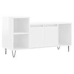 Maison Chic Meuble TV scandinave - Banc TV pour salon Blanc brillant 100x35x55 cm Bois d'ingénierie -MN40217