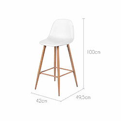 Rendez Vous Deco Chaise de bar Rodrik blanche 73 cm (lot de 2)