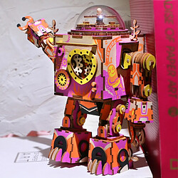 Acheter Universal DIY 3D Bois Puzzle Modèle Kit de construction Modèle mécanique Robot coloré Jouet et boîte à musique Expédition directe | Puzzle