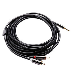 Wewoo Câble or audio Jack 3,5 mm plaqué Jack 3,5 mm vers 2 câbles RCA mâles stéréo