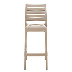 Decoshop26 Tabouret de bar pour intérieur ou extérieur en plastique beige empilable avec repose-pieds 10_MDJ10229