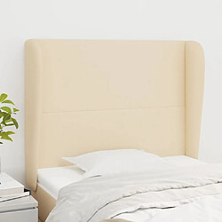 Maison Chic Tête de lit scandinave avec oreilles,meuble de chambre Crème 93x23x118/128 cm Tissu -MN46459