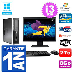 PC HP Compaq 8100 SFF Ecran 22" i3-530 RAM 8Go Disque 2To Graveur DVD Wifi W7 · Occasion 