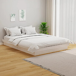 vidaXL Cadre de lit Blanc Bois massif 120x200 cm 