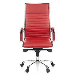 Siège de bureau / Fauteuil de direction PARMA 20, cuir rouge, chromé hjh OFFICE 