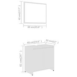 vidaXL Ensemble de meubles de bain 3 pcs Blanc Bois d'ingénierie pas cher