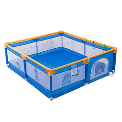 K IKIDO parc bébé,centre d'activités de parc pour enfants, parc intérieur et extérieur, 1 ouvertures de porte grille de protection stable,pour enfant 10 mois à 6 ans (180x150x65cm, bleu) 