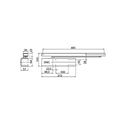 Ferme porte DC 500 ASSA ABLOY VACHETTE force variable 1 à 4 argent - Livré sans bras