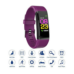 XCSOURCE 115plus Fitness Tracker Smart Bracelet Bluetooth Couleur Affichage Sport Montre Pourpre AC1423