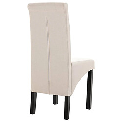 Maison Chic Lot de 6 Chaises à manger | Chaise de salle à manger cuisine crème tissu -GKD28617 pas cher