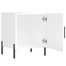 Maison Chic Table de chevet,Table de Nuit,Meuble de Rangement blanc brillant 40x40x50 cm bois d’ingénierie pas cher