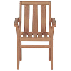 Avis vidaXL Chaises de jardin lot de 2 et coussins beige Bois teck massif