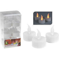 Lot de 12 bougies Chauffe Plat LED Blanc