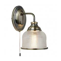 Searchlight Applique Bistro II, en laiton antique et verre Matériau : VerreColoris : Laiton antiqueNombre d'ampoules : 1Type d'ampoule : E27Puissance Max en Watts (W) : 7IP20Hauteur en Cm : 25Largeur en Cm : 15Projection en Cm