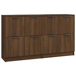 Maison Chic Ensemble de 2 Buffets,commode,console pour rangement Chêne marron 60x30x70 cm Bois d'ingénierie -MN47446