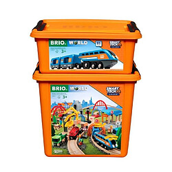 Brio World Circuit Smart Tech Sound Deluxe - Coffret complet 91 pieces - Circuit de train en bois - Ravensburger - Des 3 ans - 3