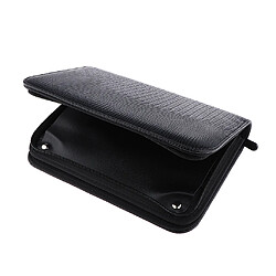 Ciseaux Ciseaux En Cuir Doux Etui De Coiffure Peigne Pochette Etui Noir pas cher