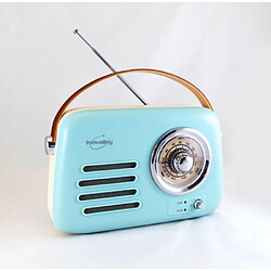 Acheter Inovalley Radio vintage portative Bluetooth bleue