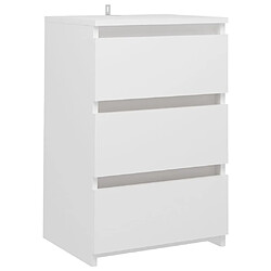 Maison Chic Table de chevet | Table de nuit Blanc 40x35x62,5 cm Aggloméré -GKD45414