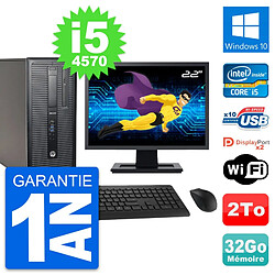 PC Tour HP 800 G1 Ecran 22" Intel i5-4570 RAM 32Go Disque 2To Windows 10 Wifi · Occasion 