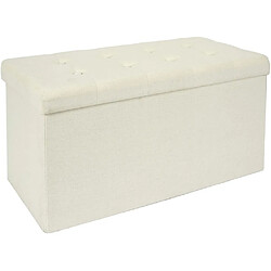 The Home Deco Factory Banc coffre pliable Eleonor beige.