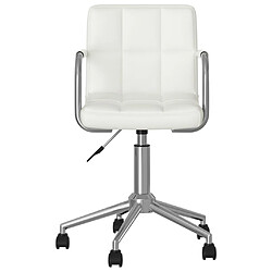 vidaXL Chaise pivotante de salle à manger Blanc Similicuir