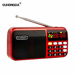 Mini Radio Portable Portable Numérique Fm Usb Tf Mp3 Lecteur Alimenté Par Batterie Au Lithium Haut-Parleur Rouge