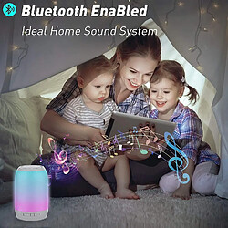 Universal Haut-parleur Bluetooth avec radio, haut-parleur Bluetooth Portable Music Box 7 Versions de couleur / TWS / TF Carte / AUX-In Convient aux enfants, adultes, fêtes, extérieur, intérieur (blanc) pas cher